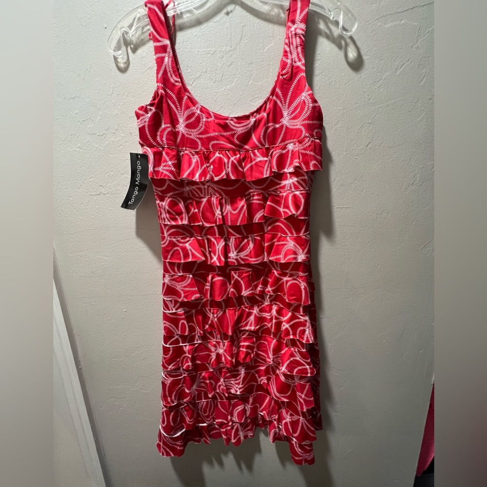 2X- Holiday Dress-Tango Mango NWT, Red white ruffles summer dress